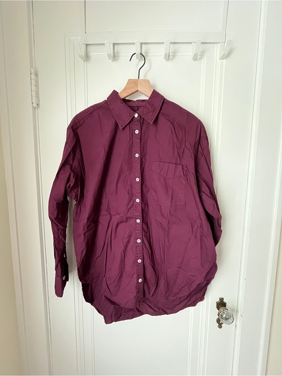 Maeve Tops - Anthropologie Button-Up Shirt in Deep Burgundy